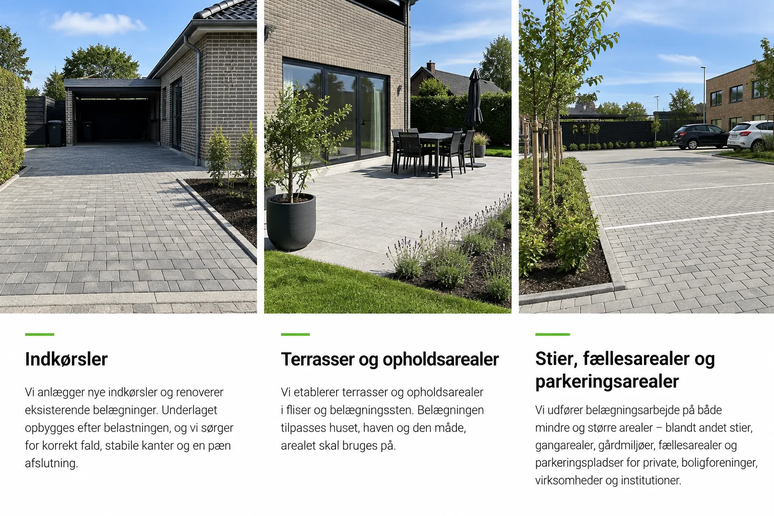 Brolægning på Sjælland – indkørsel, terrasse og parkeringsareal